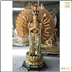 彩繪千手觀音菩薩銅像制作 彩繪千手觀音菩薩銅像制作