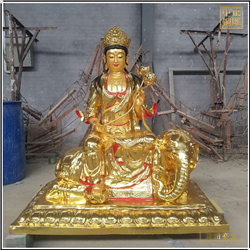 2.4米文殊普賢彩繪貼金佛像 2.4米文殊普賢彩繪貼金佛像