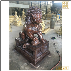 銅純大型銅獅子擺件 銅純大型銅獅子擺件