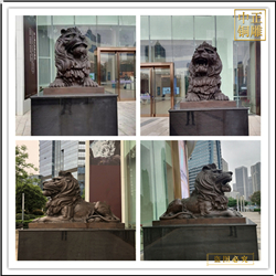 帶底座銅獅子銅雕 帶底座銅獅子銅雕