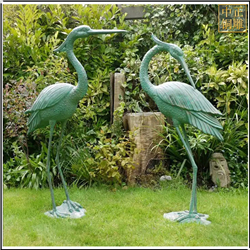 2米高景觀(guān)仙鶴銅雕塑