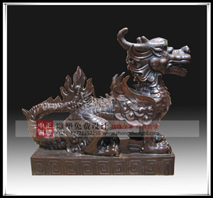 銅麒麟擺件 銅麒麟擺件